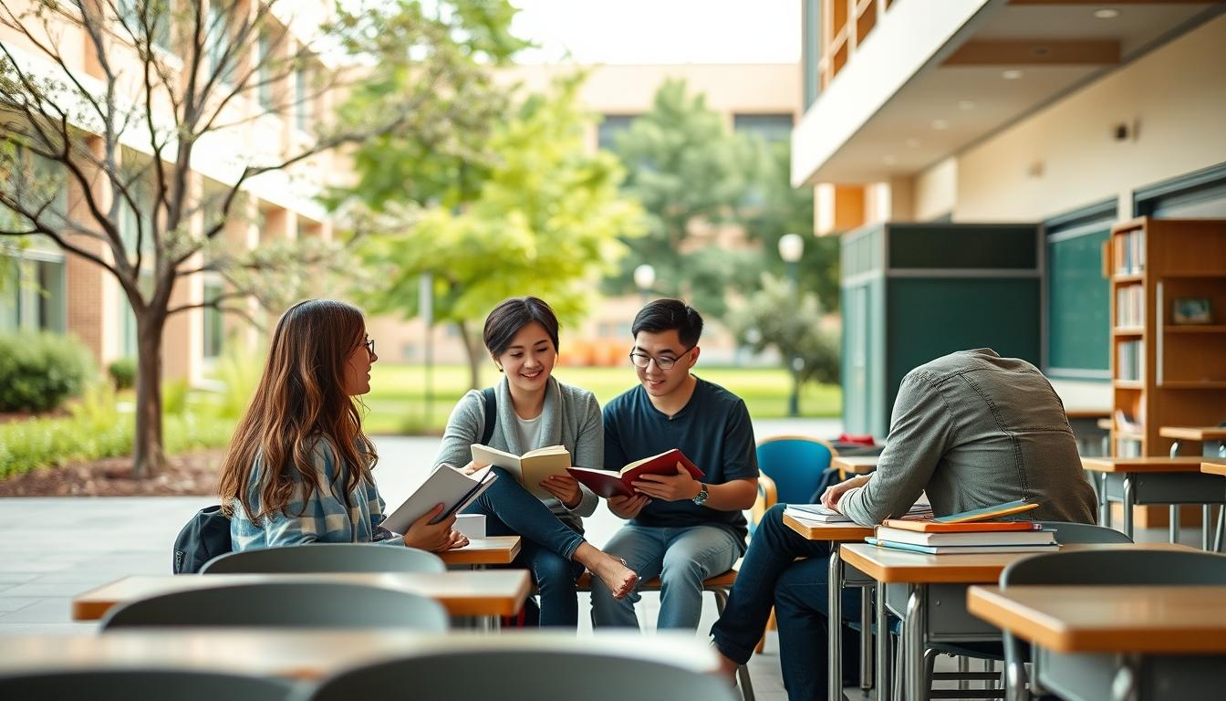 Students working in research laboratory